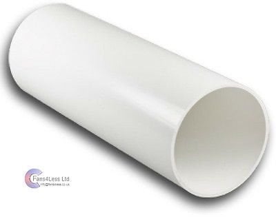 Solid Plastic Ducting Tube Pipe - Heat Recovery Ventilation Extractor Fan System (150mm 6 Dia x 1000 mm)