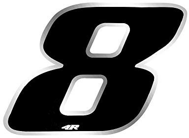 4R Quattroerre.it - 13008 - Numero Gara Adesivo per Moto 8, Nero, 10 x 13 cm