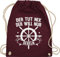 Turnbeutel Rucksack - Sprüche Statement mit Spruch - Der tut nix der will nur segeln - Unisize - Bordeauxrot - sportbeutel lustige geschenk zur einschulung sport beuteltasche beutel 25. geburtstag