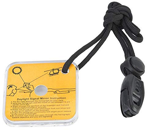 Espejo de Supervivencia Reflectante para el Exterior con Cord¨®n Ajustable para Acampar Senderismo Mochilero Situaci¨®n de Emergencia