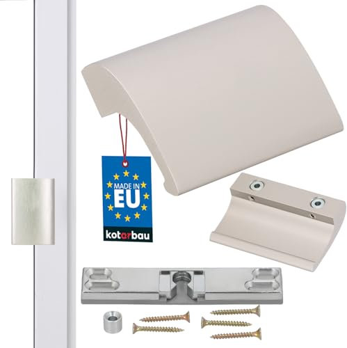 KOTARBAU Loqueteau de Porte de Balcon en Aluminium - Aspect Acier Inoxydable - Pour Terrasse et Fumeur - Poignée Universelle et Sûre