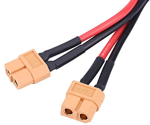 XT60 Parallelverbinderadapter 14AWG Kabel für RC Lipo 1 Stecker auf 2 Buchse(one Female Two Male)