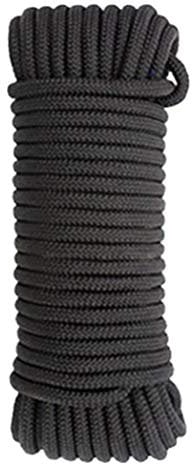 Hxiu 8 mm/10 mm, 1,8 m, geflochtenes Nylon-Seil, Mehrzweck-Seil, leistungsstarkes Nylon-Seil, langlebig, langes Seil für Camping, Sport und Outdoor, Umzug, Möbel, Angeln (8 mm, schwarz)