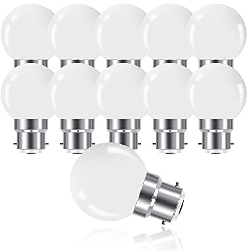 ProCrus B22 3W LED Bajonett Glühbirnen,B22 G45 Mini Globe Glühbirne,Warmweiß,Entspricht 20W Glühbirnen,Nicht Dimmbar,10er Pack,Energieklasse G