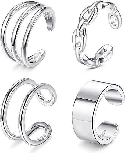 MILACOLATO Ear Cuffs Set für Damen S925 Sterling Silber Ohrklemme Non-Piercing Minimalist Fake Helix Knorpel Ohr Manschette Ohrringe Clip On Wrap Ohrringe Schmuck