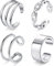 MILACOLATO Ear Cuffs Set für Damen S925 Sterling Silber Ohrklemme Non-Piercing Minimalist Fake Helix Knorpel Ohr Manschette Ohrringe Clip On Wrap Ohrringe Schmuck