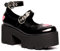 LAMODA Women's Rosey Love Mary Jane, Black Patent Pink, 4 UK