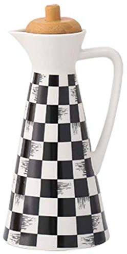 Pot à huile, bouteille d'huile vintage, distributeur de vinaigre d'huile en céramique Bouteille d'huile Récipients de cuisine Verseur étanche Sauce Cruet Bouteille d'huile de stockage de grande capaci