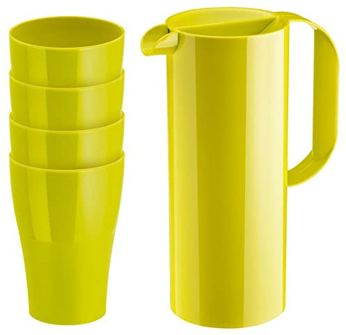 Koziol Kanne und 4 Tassen RIO & ROY - Kunststoff - Design - Grün