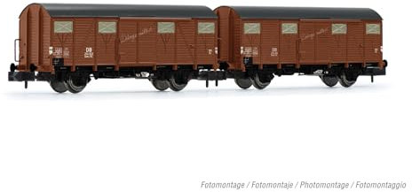 Arnold HN6568 DB 2 Stück geschlossene Waggons Gmhs 55 braune Lackierung Düngemitt Modell Eisenbahnrollwagen