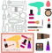BENECREAT 10x12.9cm Kosmetik-Stanzformen-Set, Lippenstift Nail Art Make-Up Pinsel Kohlenstoffstahl Schablone Vorlage Für DIY Scrapbooking Prägung Papier Dekoration, 0.8 mm Dick