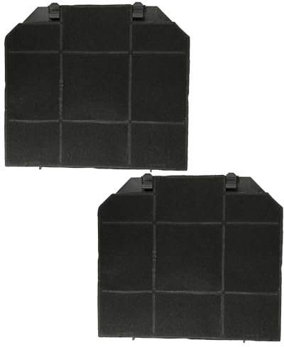 vhbw 2x Aktivkohlefilter kompatibel mit Smeg K90XE, KEIV90E, KFV60, K90X, KFV62DBE, KFV62DE, KFV62DNE Dunstabzugshaube - 26,5 x 23,5 x 1,5 cm