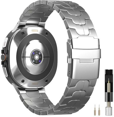 Miimall Correa de titanio para Samsung Galaxy Watch Ultra 2025/2024, correa de metal sin huecos, pulsera de titanio ligera, correa de repuesto para Samsung Watch 8 Ultra de 47 mm, para hombres y