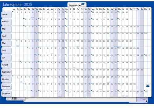 Legamaster 7-420221-25 Jahresplaner 2025 Karton 60 x 90cm (Tageseinteilung)