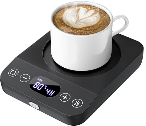 Vexloria Scalda Tazza Elettrico, Scaldatazze da Caffè, Bevande, Tè, Scalda Latte Elettrico Portatile con 9 di Temperatura Modalità Spegnimento Automatico, Scalda Tazza per Ufficio, Casa (Nero)