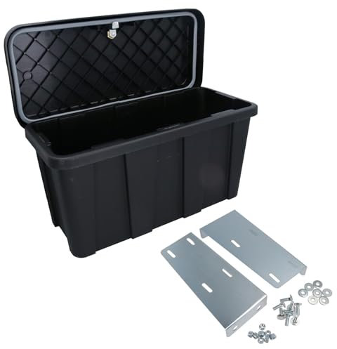 Small Trailer Plastic Lockable Tool Box Chest Locker Storage + Body Panel Fixing Kit