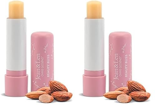Jean & Len Sensitiver Lip Balm mit Bio-Sheabutter & Bio-Mandelöl, beruhigt, bewahrt die Lippen vor dem Austrocknen, für geschmeidig weiche Lippen, Ohne Mineralöl, Parfümfrei, vegan, 4,7 g