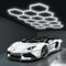 Hexagon LED Garage Lights, Honeycomb Ceiling Light, 456W, 6500K Super Bright, 4.1 X2.4m 14 Grid Systems Car Detailing Lights for Garage Warehouse Workshop Basement Gym Auto Shopping malls (14-HEX)