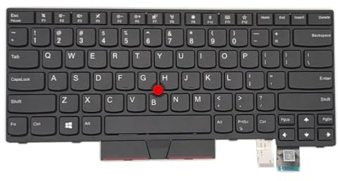 New Non-Backlit US Layout QWERTY Keyboard with Frame & Mouse Pointer Compatible with Lenovo ThinkPad T470 T480 - PN: 01HX488, 01HX447, 01HX487, 01AX516, 01HX527, 01AX598