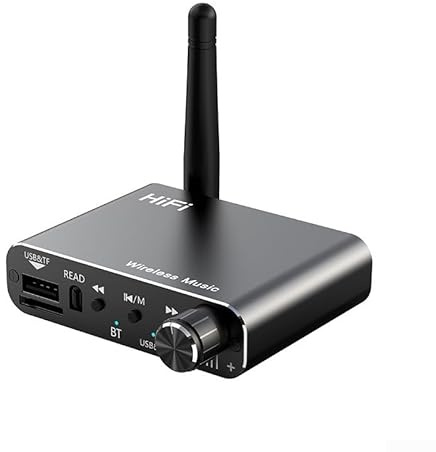 Adaptador inalámbrico de música estéreo, Bt 5.4 con puertos AUX y USB, transmisión de audio sin pérdidas de 30 m, carcasa de aleación de aluminio