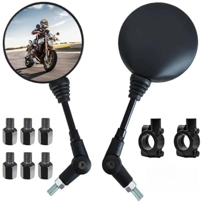 2 Stück Motorrad Spiegel für BMW R nineT, Motorrad Rückspiegel mit Halterung, Motorradspiegel Lenkerendenspiegel Kompatibel