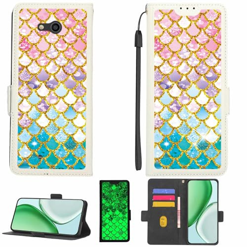 Kinetijy hülle Kompatibel Für Majestic SPH-Pluto 26 Hülle Case Handyhülle Schutzhülle [Mit 9H Härte HD Schutzfolie][RFID-Blockierung][Goldglitter + Leuchtend] LPT-YL