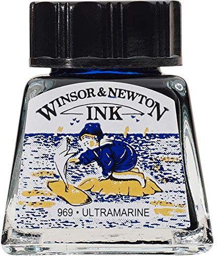 Winsor & Newton Drawing Ink Tinta de Dibujo, Azul (Ultramarine), 14ml