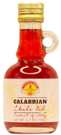 TuttoCalabria - Aceite Infusionado con Chile Calabrés - Pimientos de Calabria Infusionados Con Aceite de Oliva Virgen Extra 100% - 190 G