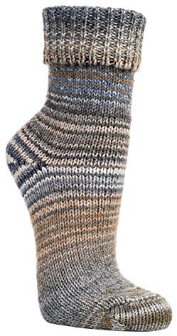1 Paar Wollsocken Skandinavien-Style wie handgestrickt mit Umschlag für Damen & Herren CH-198