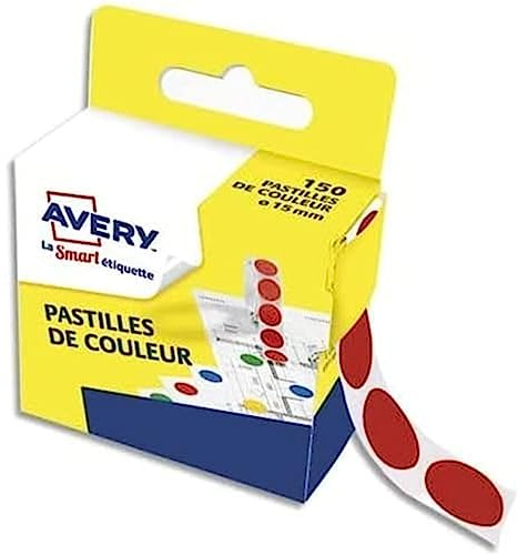 Avery RP15R Spenderbox mit 150 Tabletten, Durchmesser 15 mm, Rot