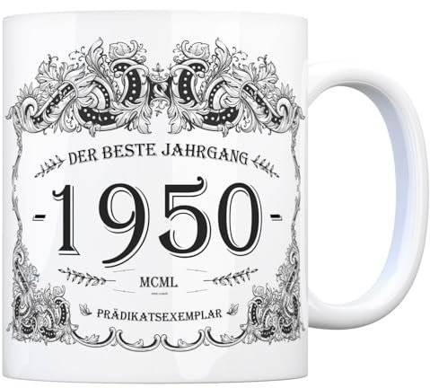trendaffe 1950 der beste Jahrgang Kaffeebecher - ein tolles Geschenk zum Geburtstag für Wein Liebhaber und alle die im Jahr 1950 geboren sind.