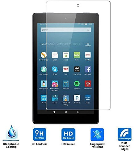 BMOUO All-New Amazon Fire 7 Tablet (2017 Edition) Screen Protector - Tempered Glass Screen Protector for Amazon Fire 7 inch Tablet [Crystal Clear] [Bubble Free]