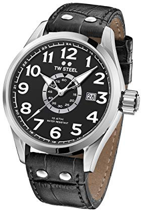 TW Steel Unisex Adult Analogue Classic Quartz Watch with Leather Strap VS51
