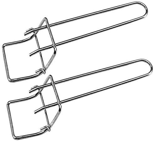 2 Stk Rostheber aus Edelstahl Grillrostheber Grillheber für Backblech Ofenrost, Silber