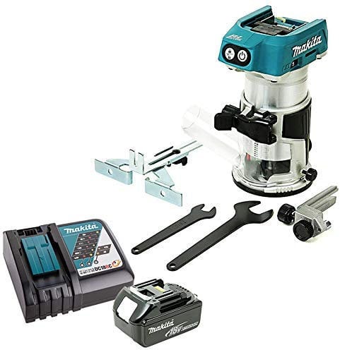 Makita DRT50ZX4 18V Brushless Router/Trimmer with 1 x 6Ah Battery & Charger