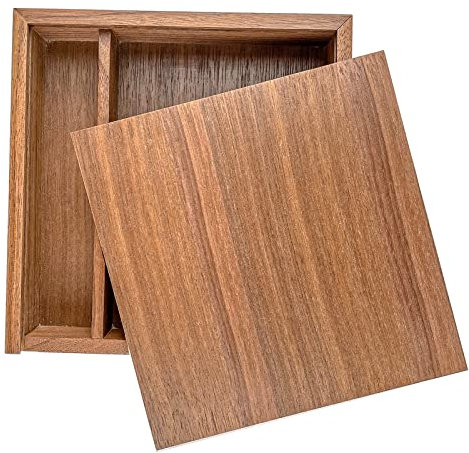 JBOS Holz Geschenkbox mit Schiebedeckel, Schiebedeckel Holzboxen, USB-Box, Album Box, zum Gravieren von Wörtern für Freunde/Geschäftspartner/Fotografen/Kunden (Walnußholz, 17.1x17.1x3.5cm)