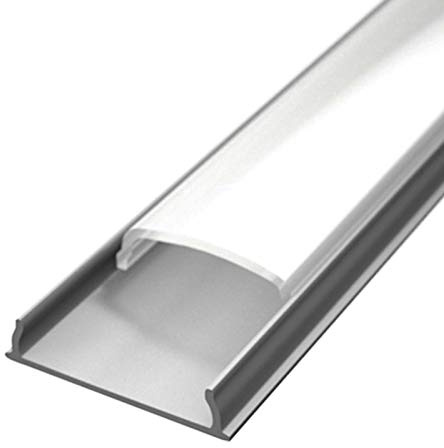 FORMA Biegsamesprofil Aluminium eloxiert | L - 2m x B - 17,3mm x H - 3,9mm | milchig opal (weiß) | inkl. Montageclips + Endkappen | Aluprofil für Stripes bis 12mm Breite