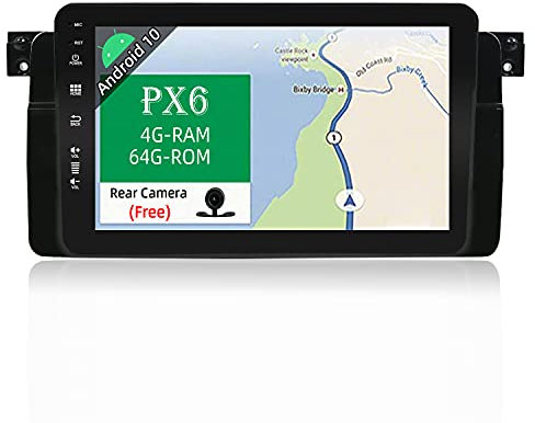 JOYX PX6 Android 10 Car Stereo Navigation Fit for BMW E46 / M3 / 3 series Head Unit | 8 Inch | 4G+64G | Free Canbus Backup Camera |GPS 1 Din |Support HDMI 4K-Video AHD-Camera DAB Steering Wheel BT 4G