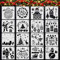 CODIRATO 16 Stück Weihnachten Schablonen Malvorlagen Kunststoff Zeichenschablonen Malschablonen Weihnachtsschablonen Wiederverwendbar Weihnachtsbaum Schneemann Schablone für Scrapbooking Fotoalbum