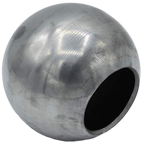 UHRIG Eisen Hohlkugel Ø 90mm, mit Loch Ø 47mm, blanke Stahlkugel z.B. für Zaun, Geländer, Gartenpfosten UVM.