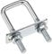 sourcing map Square U-Bolts 1(25mm) Inner Width Carbon Steel M8 with Nuts, Frame Plate, Round Washers 4 Set