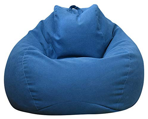 N/T Ghopy Cubierta de Puf Pera (sin Relleno!!!) Puf de salón para sofá Grande Grande y sillón de salón, Tumbona para Interior Exterior, Azul, para Adultos, niños, XXL(120 x 100 cm)