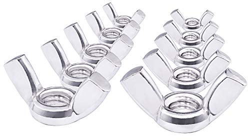 Wing Nuts,3/8-16 Wing Nuts,304 Stainless Steel Wing Nuts,Fasteners Parts Butterfly Nut,Hurrican Screws Hand Twist Tighten Ear Wingnuts,20PCS (3/8-16)