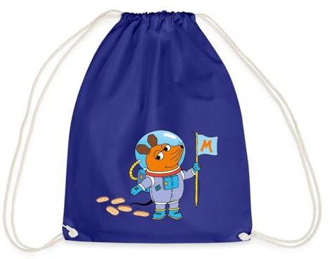 Spreadshirt Sendung Mit Der Maus Maustronaut Im Weltall Turnbeutel, One size, Königsblau