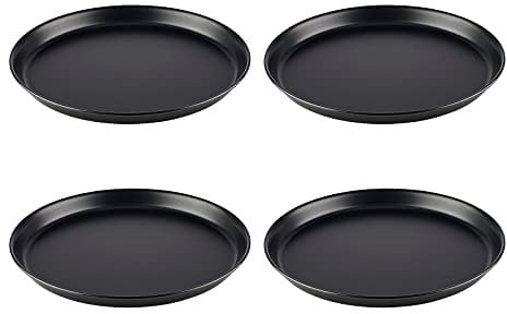 APS Pizzaform rund Ø 32/30,3 x 2,5 cm (4er-Set) - Pizzablech aus Blaublech, nicht beschichtet, lange Lebensdauer, zum professionellen Pizzabacken