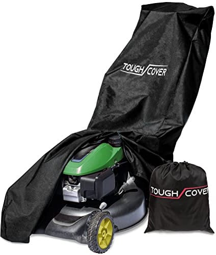 Tough Cover Extreme Bedingungen Rasenmäherabdeckung Zertifiziertes wasserdichtes 600D Marine Grade Gewebe Universelle Passform Push Mower Cover Schützt vor Wasser, UV, Staub, Schmutz, Wind für den