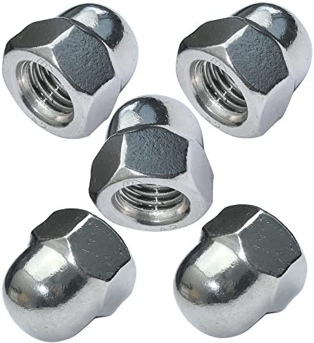 AERZETIX - C49614 - Juego de 5 tuercas ciegas M12 hexagonales - cabeza abombada en forma elevada hueco - en acero inoxidable A2