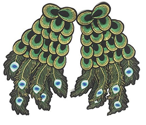 Anawakia Aufnäher Bügelbild Pfau Stickerei Patch Aufnäher Patches von Pfau Stickerei (2 pcs)
