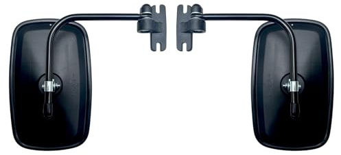 MelTruck Außenspiegel Traktor LKW E20, Spiegelhalter 180x155mm, 2er Set | Komplett-Set beide Seiten: 2x Außenspiegel, kompakter Spiegelhalter 180x155mm, Metall schwarz, links+rechts.