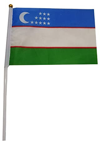 YCDtop 50 PCS Fans jubelnde Flagge 14 * 21 cm Usbekistan Flagge Hand winken kleine Flagge